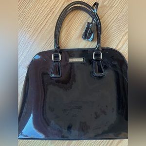 Adrienne Vittadini Bag,Black Patent Leather Adrienne Vittadini Satchelhandbag